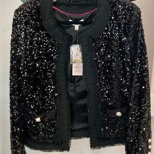 Nanette Lepore Black velvet and Sequin Blazer Evening Wear